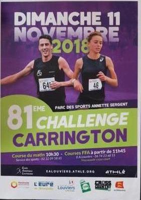 Cross Carrington du 11 novembre 2018 à Louviers. Pas de cours samedi 10 novembre.