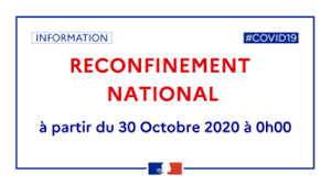 Cours adhérents suspendus suite au re-confinement du 30 octobre 2020