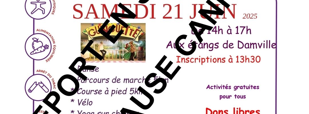 Parcours du cœur du 21 juin annulé et reporté au 20 septembre 2025