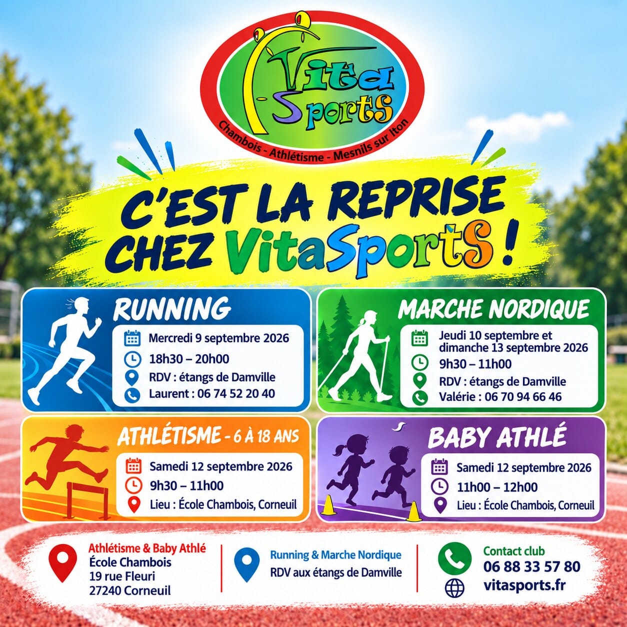 VitaSportS : c’est la rentrée ! Running, marche nordique et athlétisme à Mesnils-sur-Iton